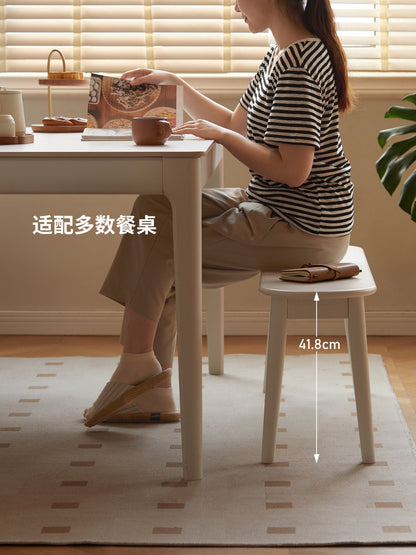 实木长条凳餐厅法式奶油风长凳简约休闲板凳白色凳子