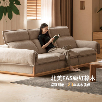 实木客厅现代简约直排橡木小户型豆腐块沙发