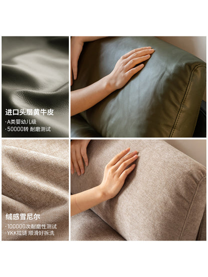实木客厅简约真皮沙发黑胡桃木小户型高靠背直排沙发