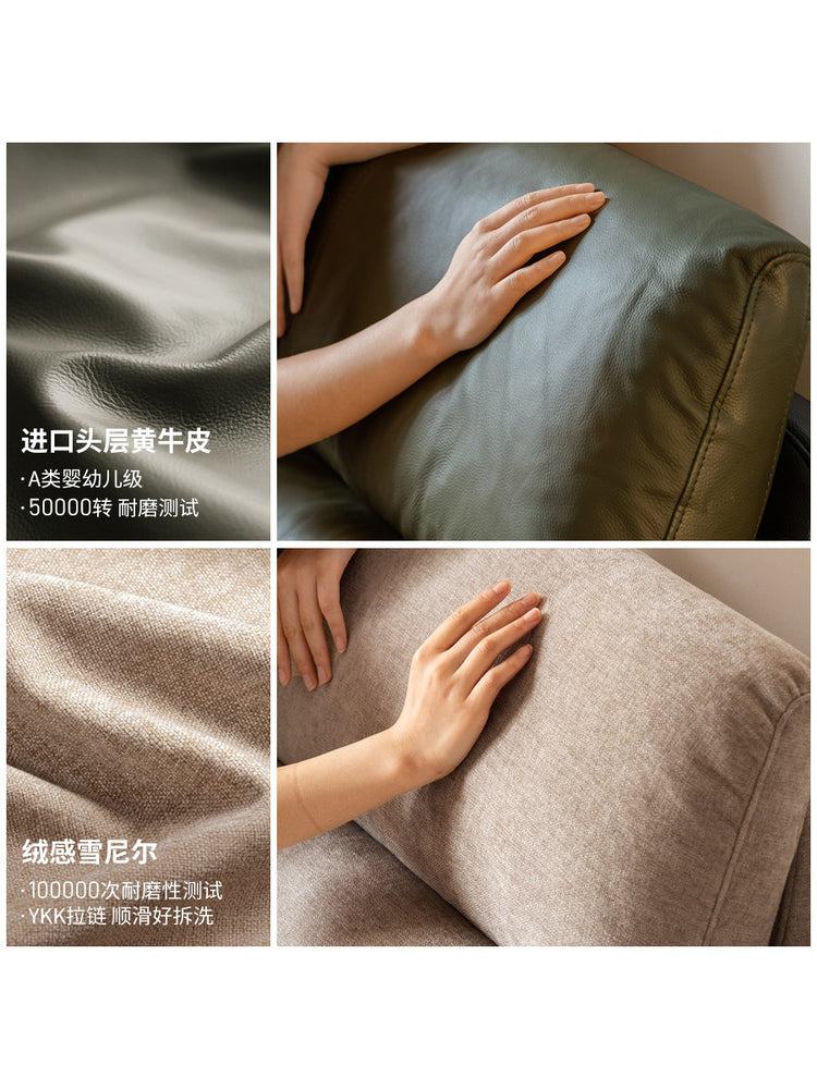 实木客厅简约真皮沙发黑胡桃木小户型高靠背直排沙发