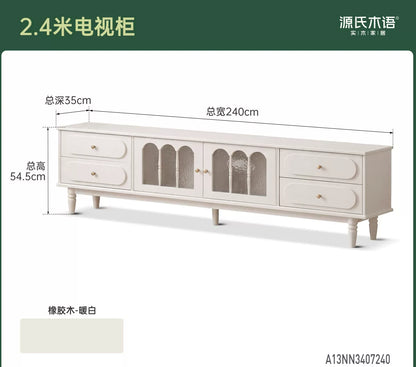 实木电视柜高款客厅法式复古收纳储物中古樱桃木地柜