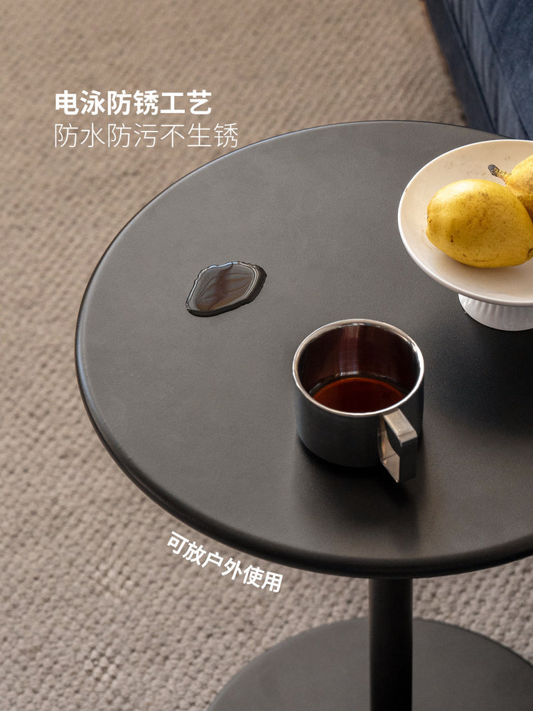 金属圆几意式极简迷你小圆桌客厅沙发边几卧室床头小桌子