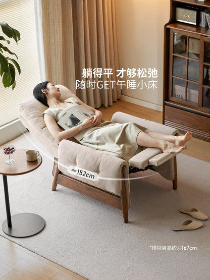布艺沙发椅可躺可睡单人沙发客厅功能躺椅阳台休闲椅