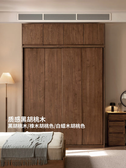 实木衣柜顶柜现代简约白蜡木储物柜卧室橡木樱桃木组合柜