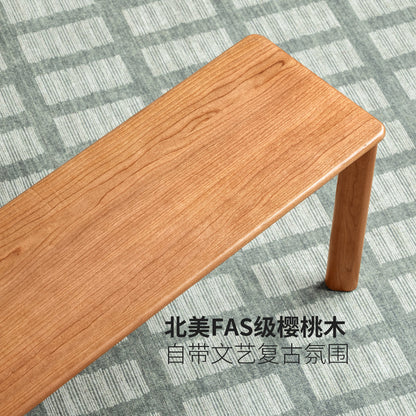 实木长条凳餐厅樱桃木餐凳卧室床尾凳现代简约休闲凳