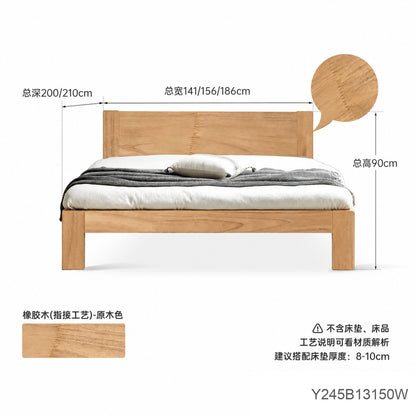 实木床现代简约橡木1.2米单人床北欧小户型卧室原木大床