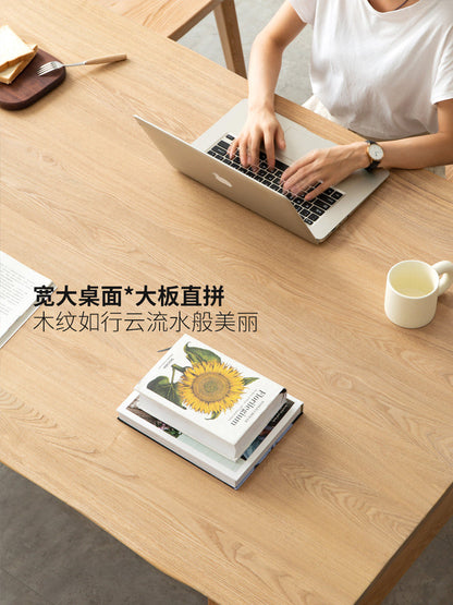 实木餐桌餐厅简约饭桌水曲柳桌长方形原木风餐桌椅组合