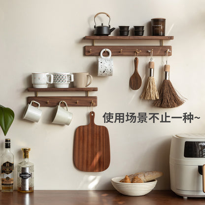 实木墙面置物架挂衣钩墙上壁挂式挂衣架客厅挂钩衣帽架