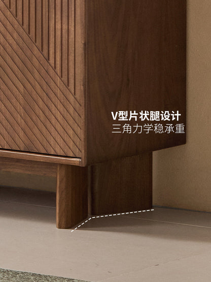 实木餐边柜餐厅黑胡桃木储物柜复古斗柜玄关柜橱柜