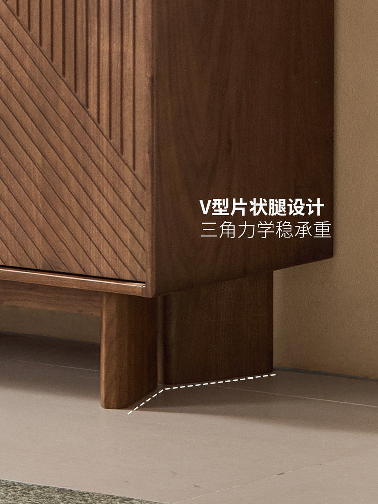 实木餐边柜餐厅黑胡桃木储物柜复古斗柜玄关柜橱柜