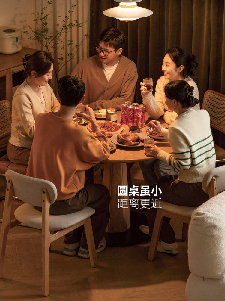 实木餐桌北欧小户型白蜡木圆桌饭桌餐厅简约吃饭桌子