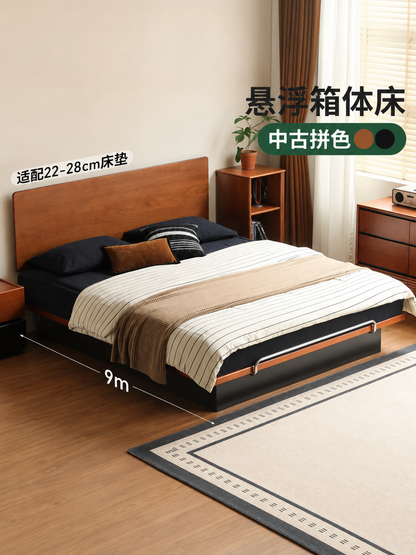 实木床卧室包豪斯悬浮床中古储物床1米8大容量箱体床