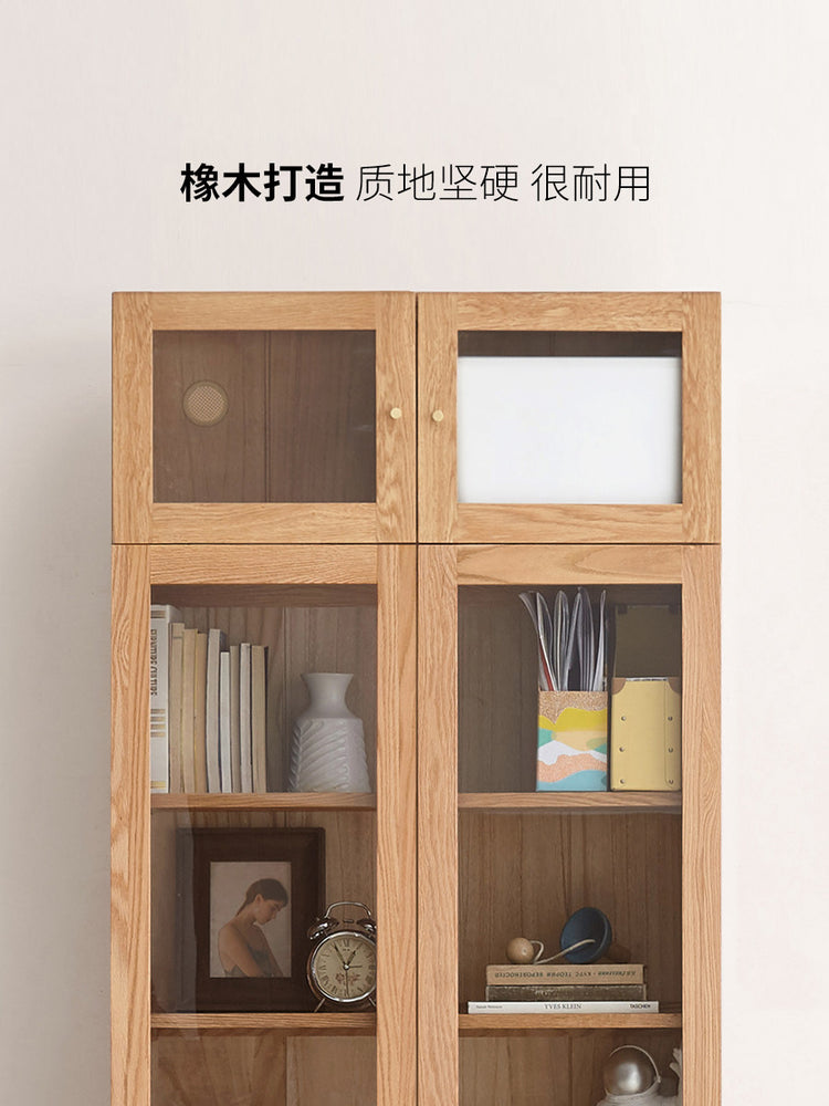 实木组合书柜顶柜储物柜大容量收纳柜格子柜加高到顶柜子