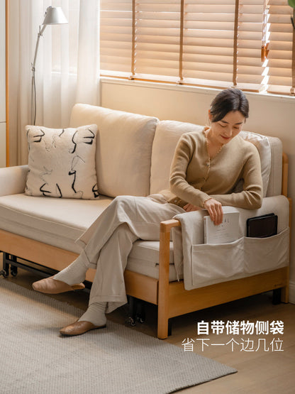 实木沙发床现代简约客厅多功能两用床北欧小户型可折叠床