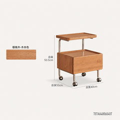 实木床头柜现代简约边几卧室樱桃木置物柜移动储物柜