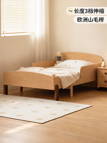 实木床带护栏单人床省空间伸缩拼接床青少年抽拉床