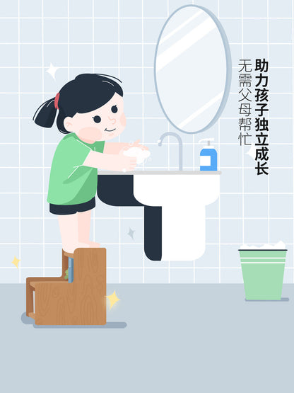 实木儿童踩脚凳北欧橡木洗漱垫脚台简约小步梯储物床头柜