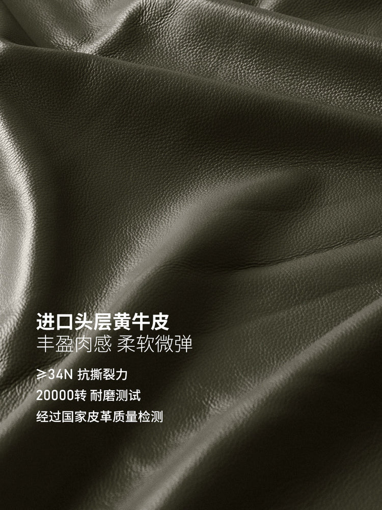 实木现代简约樱桃木双人沙发客厅2025新款真皮沙发