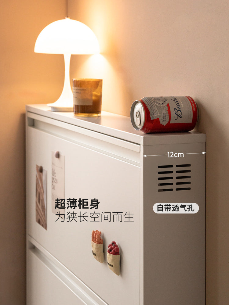 金属超薄鞋柜白色门口玄关柜现代简约翻斗柜防尘鞋架