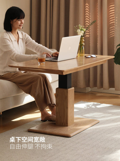 实木茶几客厅升降茶台现代简约餐桌白蜡木书桌茶桌