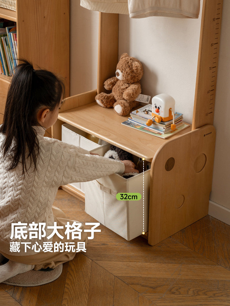 实木儿童衣帽架卧室床边挂衣架创意卡通落地衣服收纳架