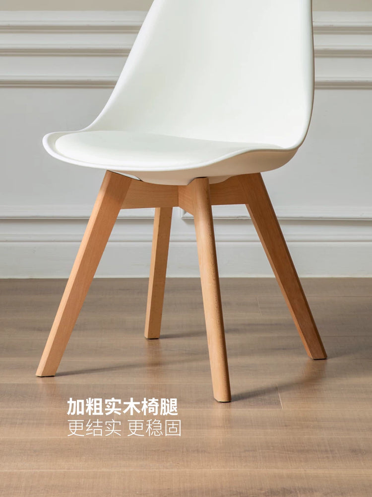 实木餐椅北欧椅子卧室化妆椅书房软包靠背椅伊姆斯椅