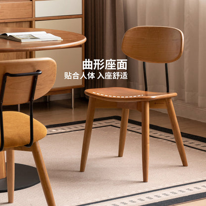 实木餐椅餐厅复古樱桃木椅子包豪斯靠背椅休闲餐桌椅