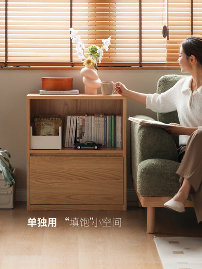 实木书柜置物储物柜橡木自由组合矮柜落地书架餐边柜
