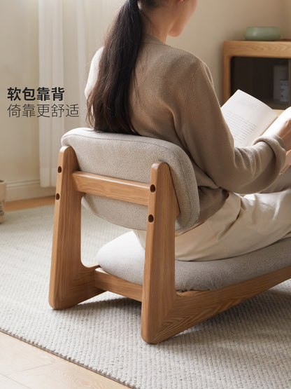 实木榻榻米茶椅现代简约客厅沙发椅橡木日式无扶手椅子