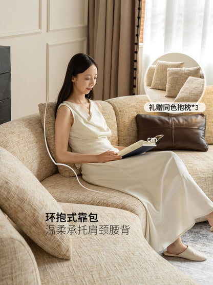 布艺沙发客厅现代简约月亮大户型全拆洗弧形沙发
