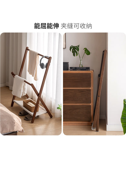 实木衣帽架现代简约山毛榉挂衣架卧室折叠衣服架子