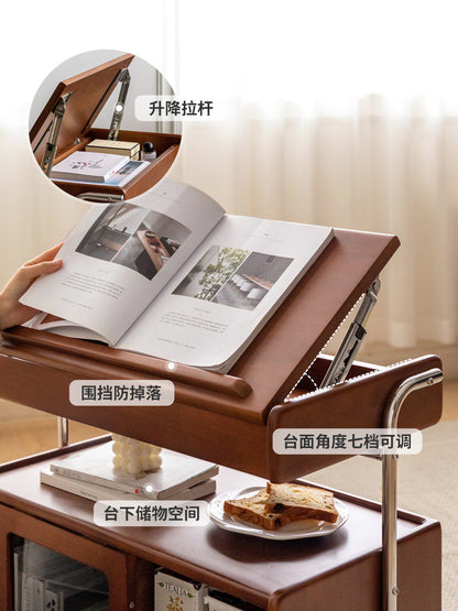 实木边柜现代简约客厅置物柜复古移动边几中古床头柜