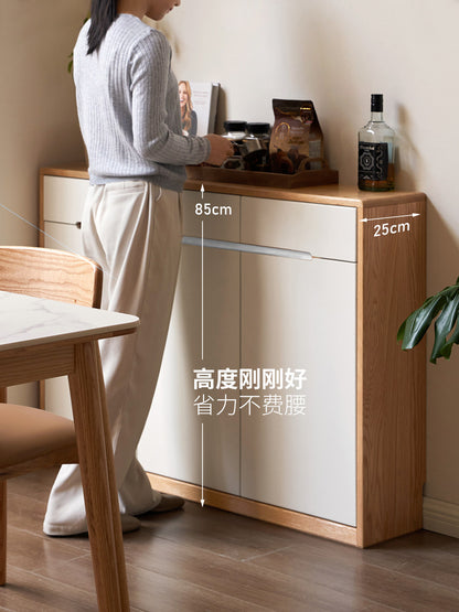 超薄餐边柜窄型厨房柜子储物柜实木茶水柜客厅靠墙置物柜
