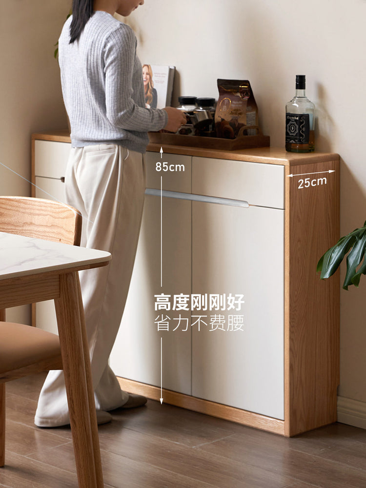 超薄餐边柜窄型厨房柜子储物柜实木茶水柜客厅靠墙置物柜