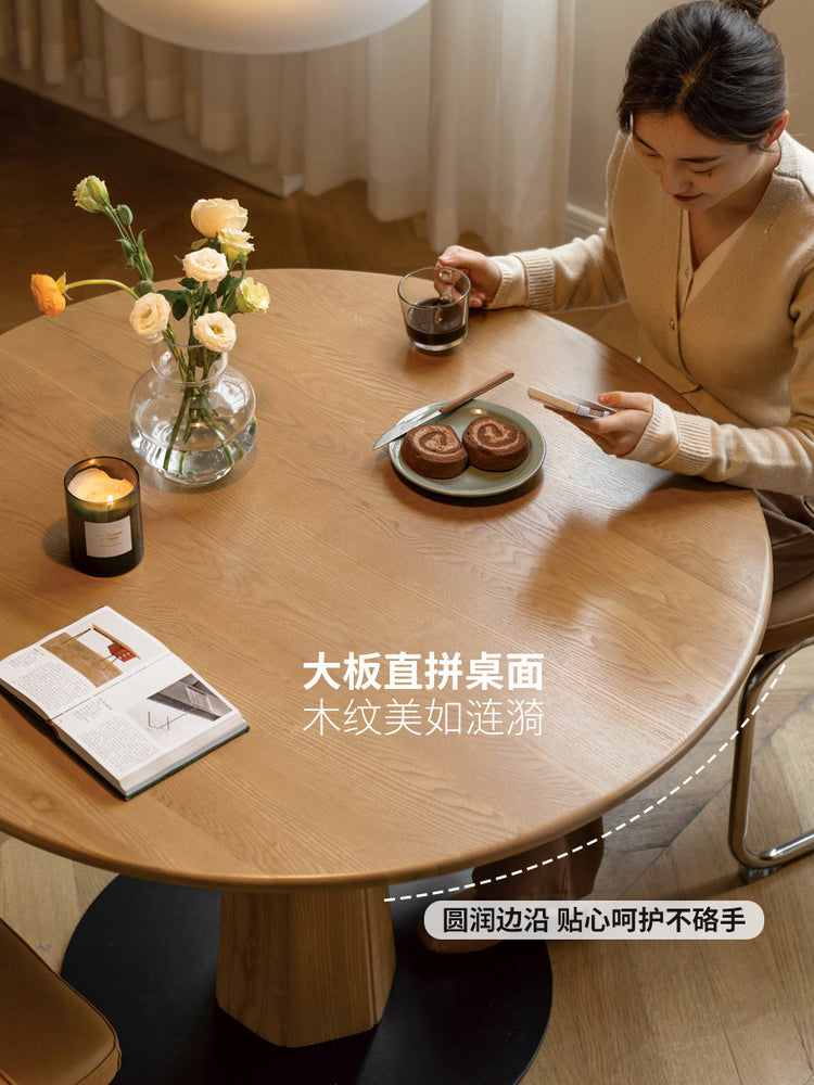 实木餐桌北欧小户型白蜡木圆桌饭桌餐厅简约吃饭桌子