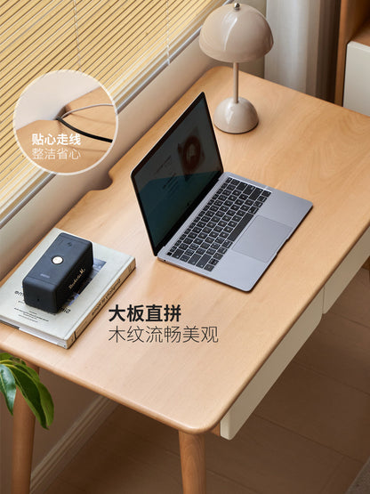 实木书桌小户型办公桌北欧简约小桌子带抽屉写字台