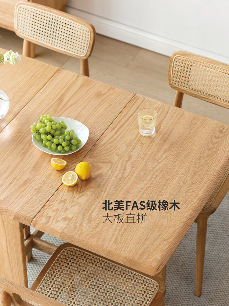 实木折叠桌小户型餐桌椅橡木桌子伸缩餐桌简约饭桌