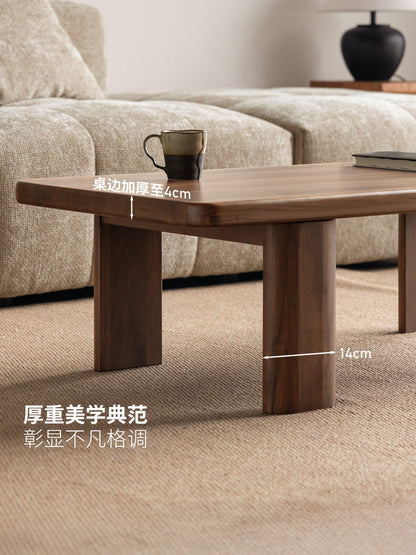 实木茶几客厅侘寂风茶台黑胡桃木创意茶桌小户型矮桌