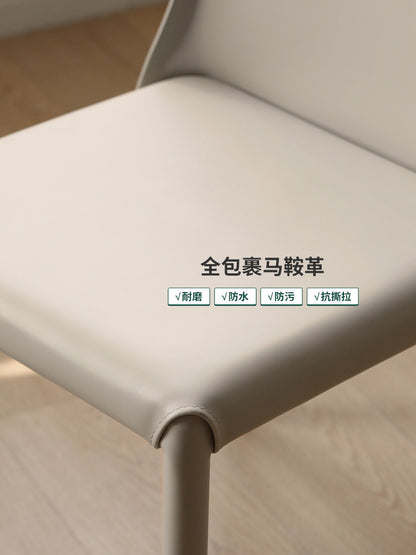 软包餐椅简约铁艺休闲椅ins靠背凳子北欧风马鞍椅子