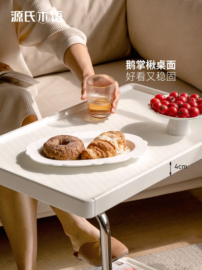 实木边几C型现代简约客厅白色可移动小茶几沙发边桌
