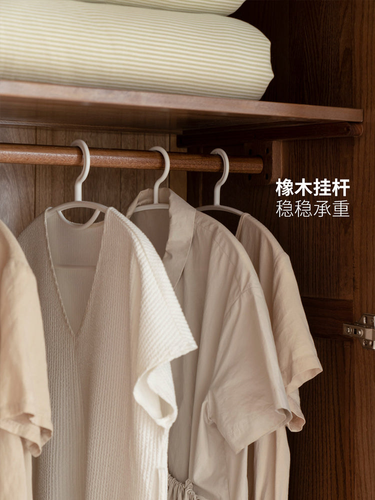实木衣柜现代简约收纳柜胡桃色衣橱北欧卧室家具储物柜