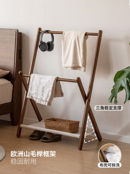 实木衣帽架现代简约山毛榉挂衣架卧室折叠衣服架子