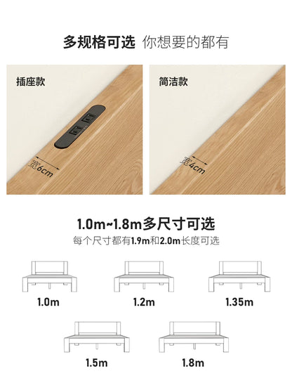 实木床现代简约橡木1.2米单人床北欧小户型卧室原木大床
