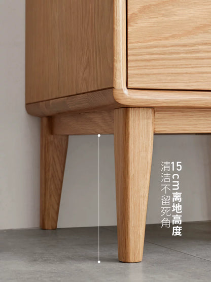 实木客厅边柜现代简约橡木置物柜北欧小户型墙角收纳窄柜