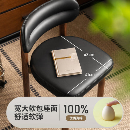 实木椅现代简约化妆凳卧室黑胡桃木椅梳妆凳