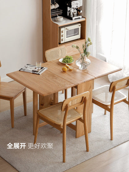 实木折叠桌小户型餐桌椅橡木桌子伸缩餐桌简约饭桌