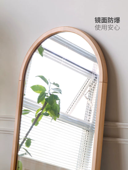 实木宿舍全身镜卧室挂墙落地两用穿衣镜北欧简约试衣镜