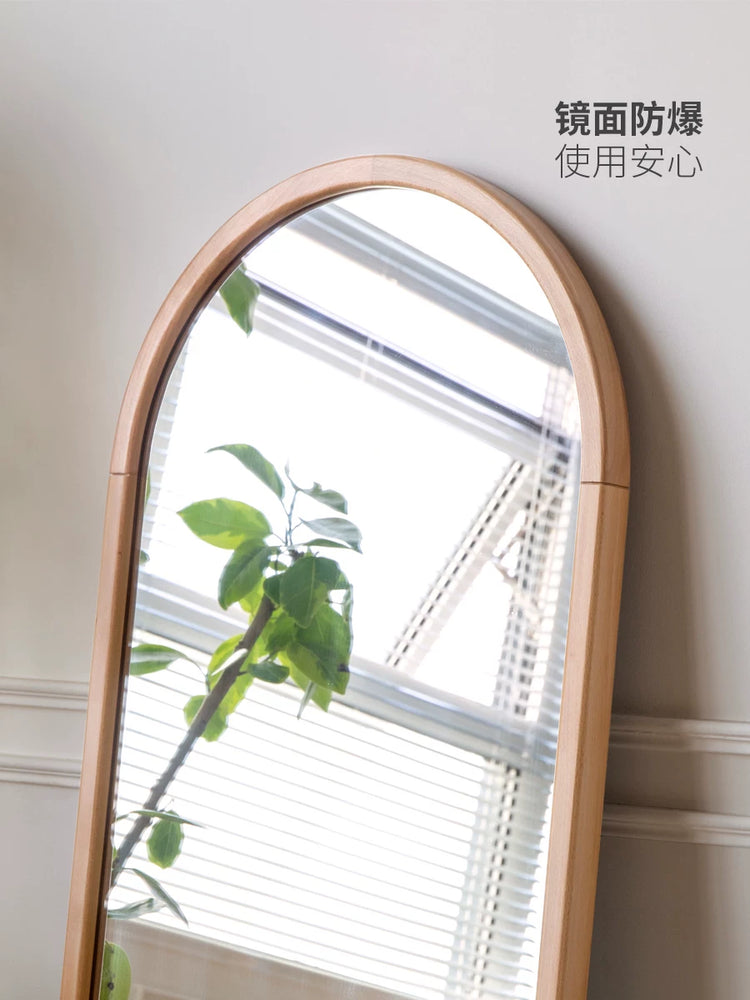 实木宿舍全身镜卧室挂墙落地两用穿衣镜北欧简约试衣镜