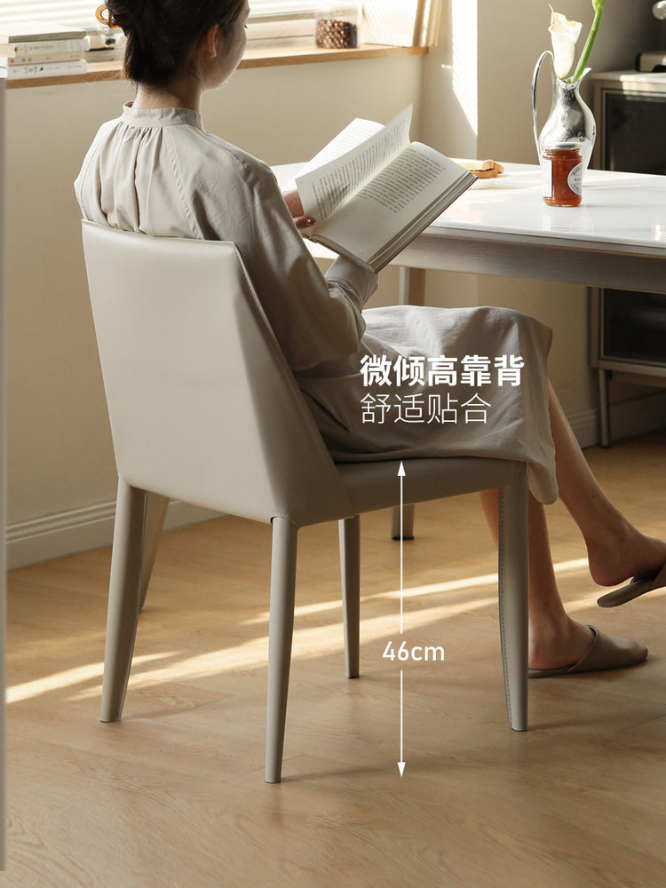 软包餐椅简约铁艺休闲椅ins靠背凳子北欧风马鞍椅子