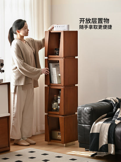 实木小户型书房置物架中古包豪斯展示架落地书架
